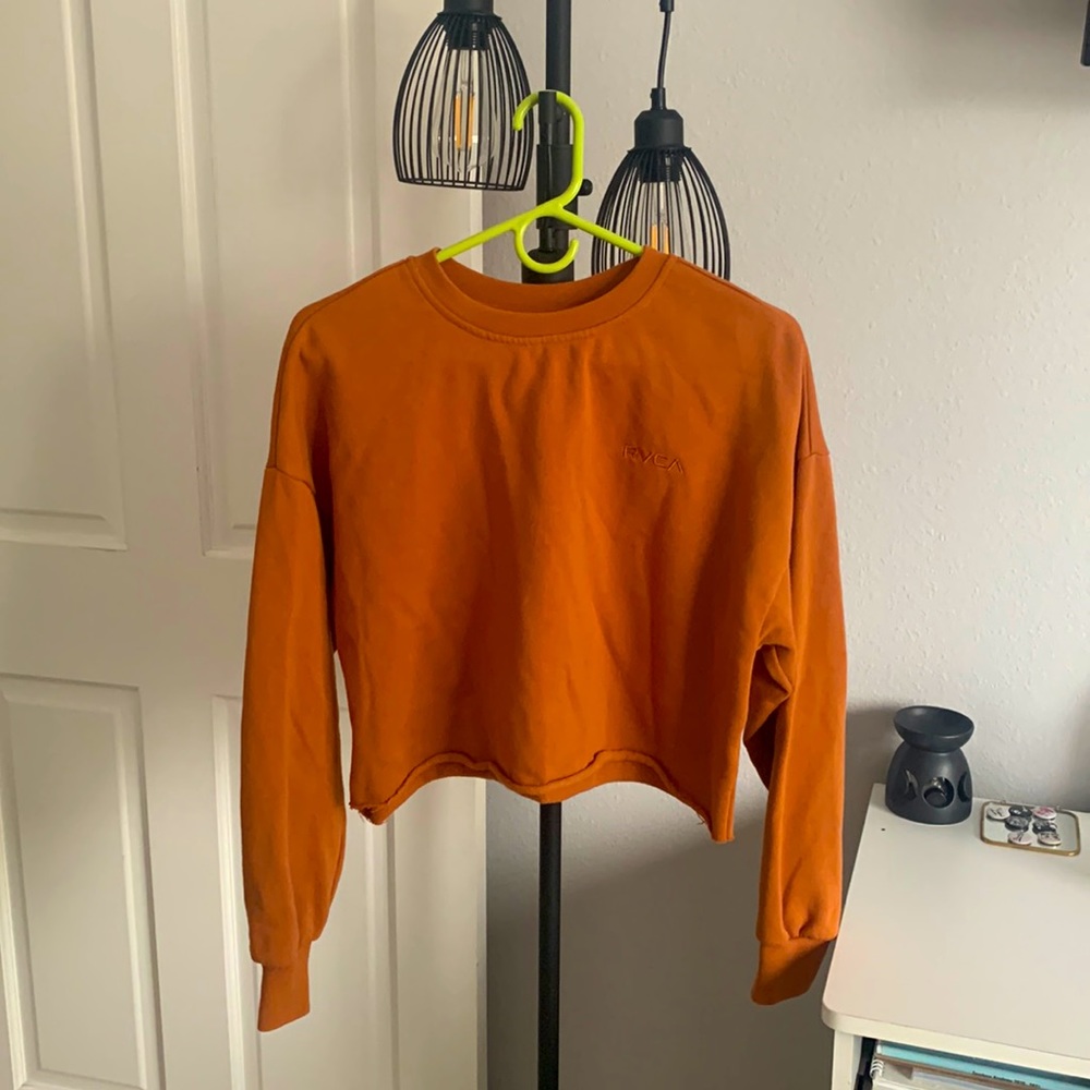 Rust cut-off crop sweatshirt